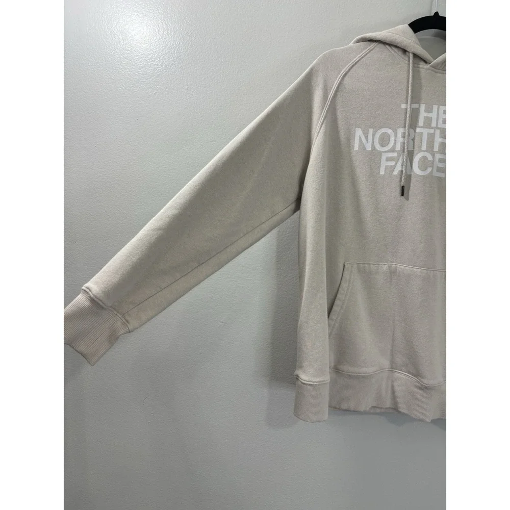 The North Face Women's Beige Hoodie Sweatshirt Logo Size Large